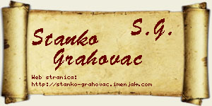 Stanko Grahovac vizit kartica